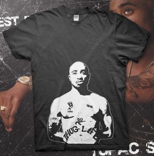 TUPAC SHAKUR THUG LIFE High Quality T Shirt gangster Rap Hip Hop Snoop 