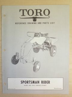 TORO MOWER OPERATING PARTS MANUAL MODEL. SPORTSMAN RIDER BOOK NO. 8138