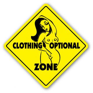 CLOTHING OPTIONAL ZONE Sign xing gift novelty pool swim supplies nude