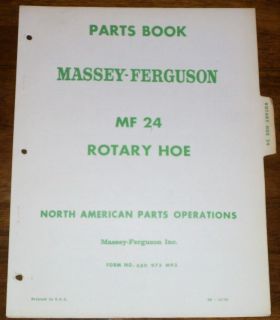 Massey Ferguson MF24 Rotary Hoe Parts Manual