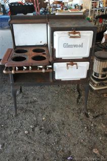 Vintage Antique Glenwood Gas 4 Burner Cook Stove Range Oven