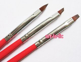 3pcs UV Gel Acrylic Nail Tips Nail Art Builder Brush Pen Drawing