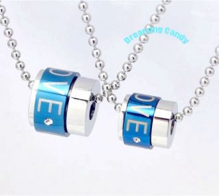 Korean Fashion ONLY LOVE Rolling Necklace Fine Stainless Steel Couple 