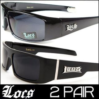 New LOCS Sunglasses Mens Gangsta Shades Eyewear Dark Black Sports Thug 