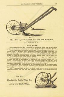 1897 AD Bateman, Greenloch, NJ seed drill wheel hoe