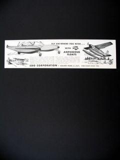 Edo Amphibious Airplane Aircraft Floats seaplane 1956 print Ad 