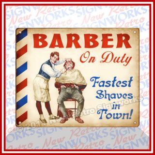 Barber SIGN Funny Shave Antique Chair Vintage Salon Art male