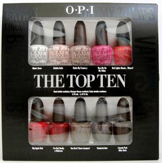 OPI THE TOP TEN Mini Nail Polish Set (Best of Best)~Snow/Bat​h/Apple 