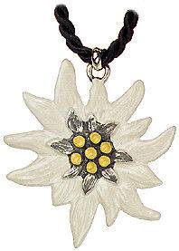 Edelweiss Edelweis Flower German Pewter Necklace Made in Germany
