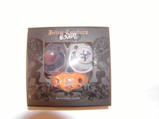 NEW Juicy Couture Baby 3 Pacifiers Boys Bad Boy Lord Dude NIB Boxed 