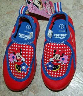 TODDLER GIRLS RED POLKA DOT Minnie Mouse Water Shoes DISNEY 5 6 7 8 9 