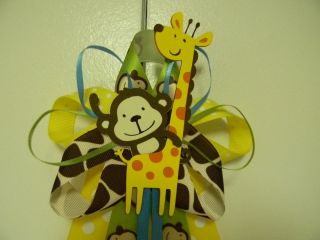 JUNGLE theme, Monkey & Giraffe Baby Shower Corsage/Pin