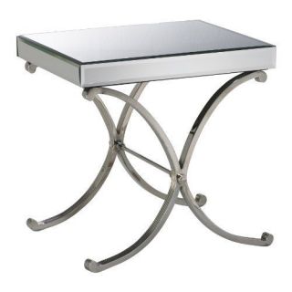   Regency Mirrored Side Accent End Table Contemporary Modern Mirror