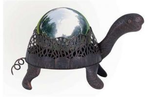   Large Metal Turtle 15 H, 8 W. 9 D, Gazing Ball Garden Decor 63322