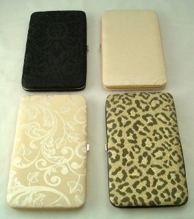 Ladies Clutch Wallet Hard Case 4 different Colors & Designs Free 