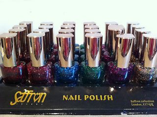 new saffron glitters nail polish/varnish 6 colours great value and 