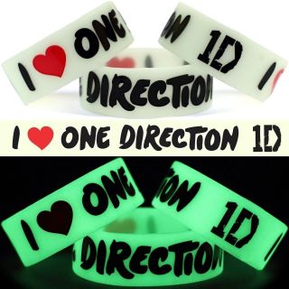 Glow in the Dark I LOVE ONE DIRECTION Wristband 1D Bracelet Concert 