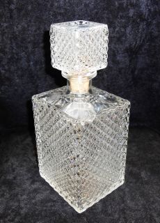   1958 DIAMOND Pattern SEAGRAMS Glass Liquor Whiskey Bottle Decanter