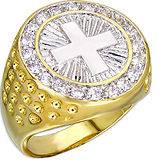 mens gold cross ring in Mens Jewelry