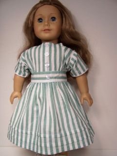 MINT GREEN Stripe Pioneer Era Dress Doll Clothes For AMERICAN GIRL♥