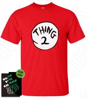 GLOW in DARK* DR. SEUSS THING 1 2 Halloween COSTUME T SHIRT YOUTH 