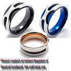 New Mens Women Stainless Steel Ring Golden/Blakc/B​lue Color Size 8 