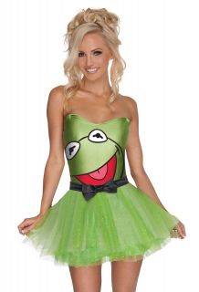 Sexy Womens Kermit Frog Muppets Halloween Costume Dress