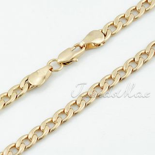   Womens 18K Rose Gold Filled Curb Chain Necklace GP Jewelry Lover Gift