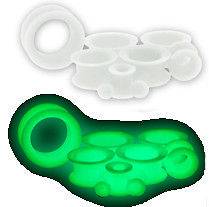 GLOW IN THE DARK ~ WHITE ~ SILICONE HOLLOW GAUGES PLUGS TUNNELS 