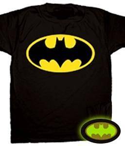 Batman Logo Glow In the Dark Licensed DC Comics Adult T Shirt S M L XL 