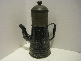 Small Graniteware / Enamel 4 Part Biggin Coffee Pot