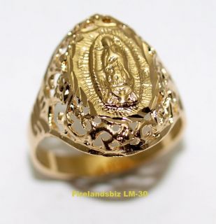   Our Lady of Guadalupe Ring 24K Gold Layered Quality Ring Choose Size