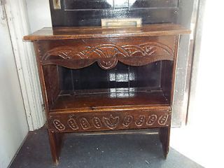 17th c antique side table bible box stand shelves welsh oak