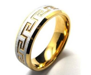 gold plated stainless steel greek style ring men s free