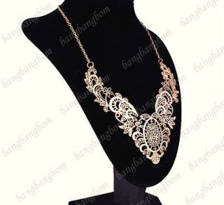 J46 Fashion Vintage Super Star Hollowing Carving Flowers Necklace HOT
