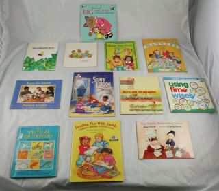 Lot of 12 Vintage Childrens Books Manners Spelling Crafts Music 