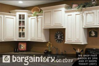 Beautiful 5FT dark glaze white kitchen RTA cabinets