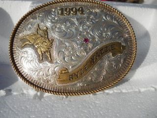 1994 Rodeo Sport Bull Riding Cowboy Personalized Trophy Western Belt 