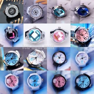   New Multi colour Steel band lady girls Gift Quartz Ring Watch +box