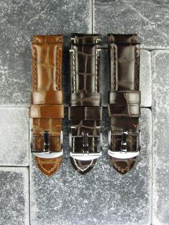 24mm ELITE GATOR Leather Strap Band Tongue for PANERAI