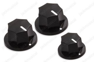 SET OF 3 CONTROL KNOBS FOR JAZZ BASS GUITAR