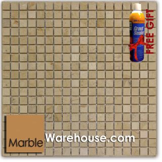   Cream Marble Tile & Stone Mosaic Sheet for Flooring Backsplash