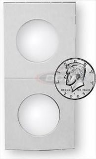 100) HALF DOLLAR Size Paper Flips 2x2 Coin Holders   Fits 30.6 mm Coin 