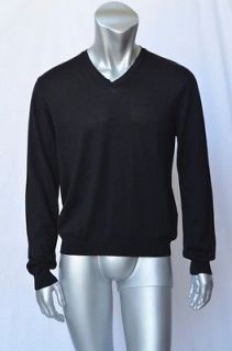 GUCCI Mens Sexy Classic Black Knit V Neck Must Have Pullover Sweater M
