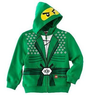 NEW LEGO NINJAGO GREEN HOODIE jacket costume fleece ninja Lloyd SIZE 5 