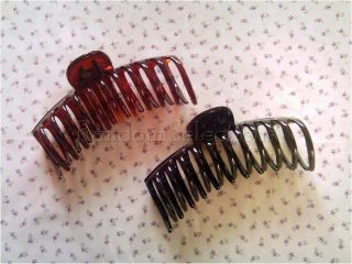 14cm sausage style round hair clamp claw, in black/tort