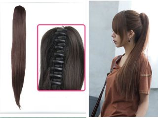 Silky Straight Claw Clip/Drawstrin​g Ponytail Human Hair Extensions 