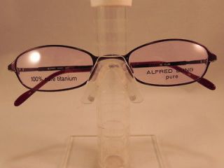 Alfred Sung Late 1980s Oval Titanium Eyeglass Frame in Metallic Plum