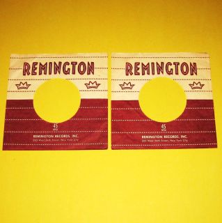Lot of TWO original vintage REMINGTON Records company sleeves 7 vinyl 