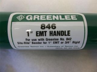 NEW Greenlee 846 Electrical Conduit Bender Handle 1 EMT 44 Long 